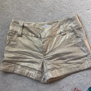 Gold Alice + Olivia Shorts